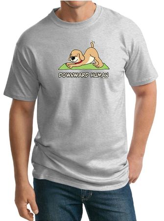 Mens Yoga Shirt Downward Human Tall Tee T-Shirt