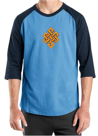 Mens Yoga Shirt Endless Knot Raglan Tee T-Shirt