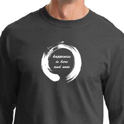 Mens Yoga Shirt Enso Happiness Long Sleeve Tee T-Shirt Mens Yoga Shirt Enso Happiness Long Sleeve Tee T-Shirt
