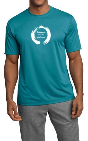 Mens Yoga Shirt Enso Happiness Moisture Wicking Tee T-Shirt