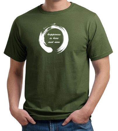 Mens Yoga Shirt Enso Happiness Organic Tee T-Shirt