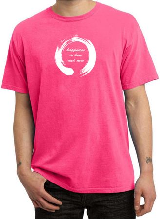 Mens Yoga Shirt Enso Happiness Pigment Dyed Tee T-Shirt