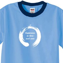 Mens Yoga Shirt Enso Happiness Ringer Tee T-Shirt Mens Yoga Shirt Enso Happiness Ringer Tee T-Shirt