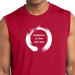 Mens Yoga Shirt Enso Happiness Sleeveless Moisture Wicking Tee Mens Yoga Shirt Enso Happiness Sleeveless Moisture Wicking Tee