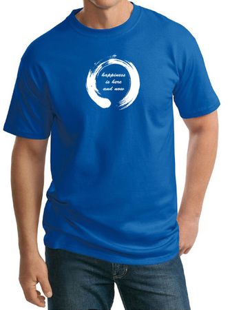 Mens Yoga Shirt Enso Happiness Tall Tee T-Shirt