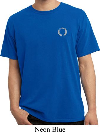 Mens Yoga Shirt Enso Pocket Print Pigment Dyed Tee T-Shirt