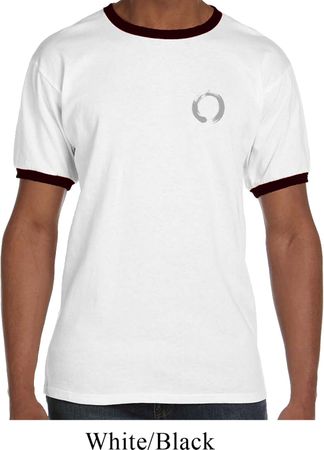 Mens Yoga Shirt Enso Pocket Print Ringer Tee T-Shirt