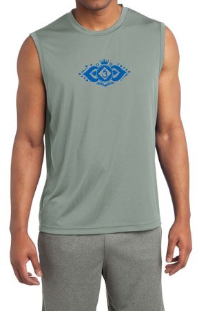 Mens Yoga Shirt Floral Ajna Sleeveless Moisture Wicking Tee T-Shirt