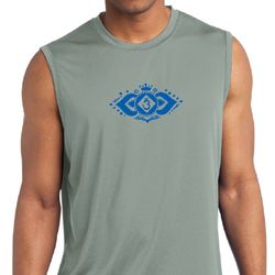 Mens Yoga Shirt Floral Ajna Sleeveless Moisture Wicking Tee T-Shirt