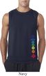 Mens Yoga Shirt Floral Chakras Bottom Print Sleeveless Tee T-Shirt