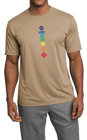 Mens Yoga Shirt Floral Chakras Moisture Wicking Tee T-Shirt