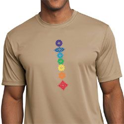 Mens Yoga Shirt Floral Chakras Moisture Wicking Tee T-Shirt
