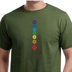 Mens Yoga Shirt Floral Chakras Organic Tee T-Shirt