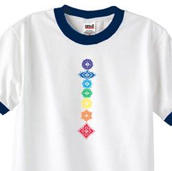 Mens Yoga Shirt Floral Chakras Ringer Tee T-Shirt