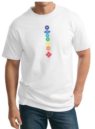 Mens Yoga Shirt Floral Chakras Tall Tee T-Shirt