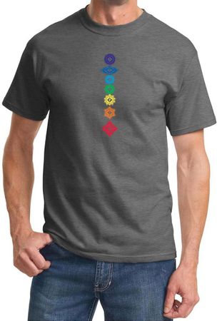 Mens Yoga Shirt Floral Chakras Tee T-Shirt