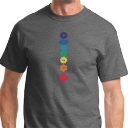 Mens Yoga Shirt Floral Chakras Tee T-Shirt