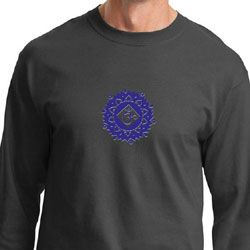 Mens Yoga Shirt Floral Sahasrara Long Sleeve Tee T-Shirt