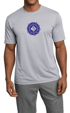 Mens Yoga Shirt Floral Sahasrara Moisture Wicking Tee T-Shirt