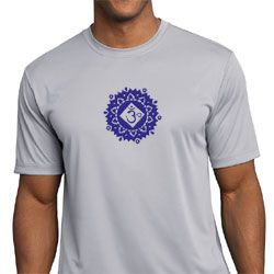 Mens Yoga Shirt Floral Sahasrara Moisture Wicking Tee T-Shirt