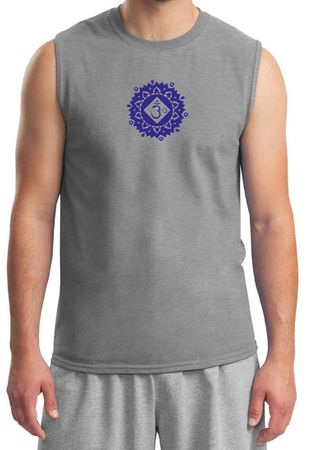Mens Yoga Shirt Floral Sahasrara Muscle Tee T-Shirt