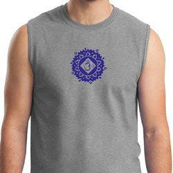 Mens Yoga Shirt Floral Sahasrara Muscle Tee T-Shirt