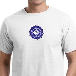 Mens Yoga Shirt Floral Sahasrara Organic Tee T-Shirt