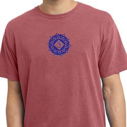 Mens Yoga Shirt Floral Sahasrara Pigment Dyed Tee T-Shirt