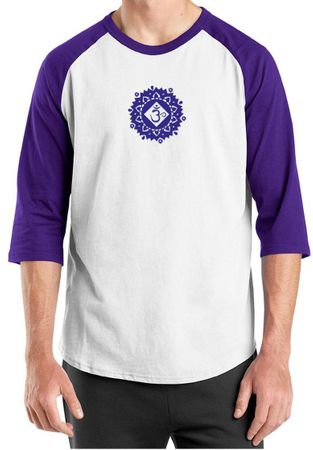 Mens Yoga Shirt Floral Sahasrara Raglan Tee T-Shirt
