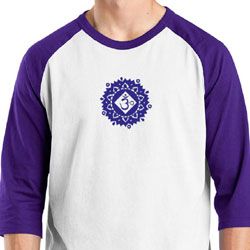 Mens Yoga Shirt Floral Sahasrara Raglan Tee T-Shirt