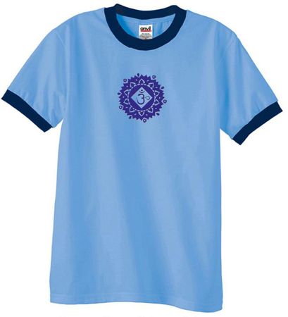 Mens Yoga Shirt Floral Sahasrara Ringer Tee T-Shirt