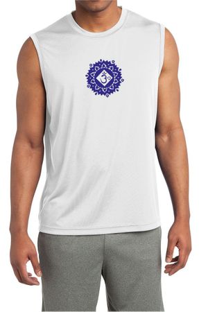 Mens Yoga Shirt Floral Sahasrara Sleeveless Moisture Wicking Tee