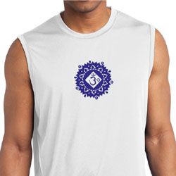Mens Yoga Shirt Floral Sahasrara Sleeveless Moisture Wicking Tee