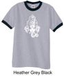Mens Yoga Shirt Ganesha Head Ringer Tee T-Shirt
