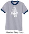Mens Yoga Shirt Ganesha Head Ringer Tee T-Shirt