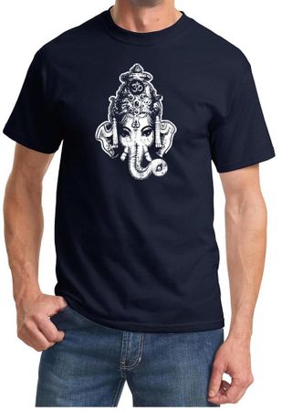 Mens Yoga Shirt Ganesha Head Tee T-shirt