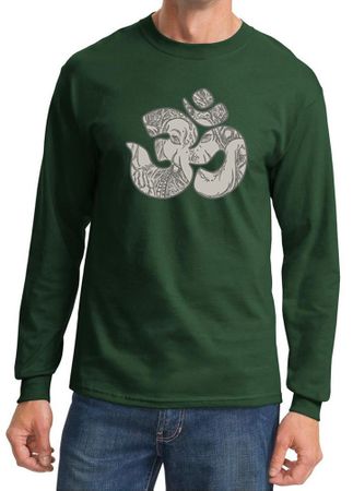 Mens Yoga Shirt Ganesha OM Long Sleeve Tee T-Shirt