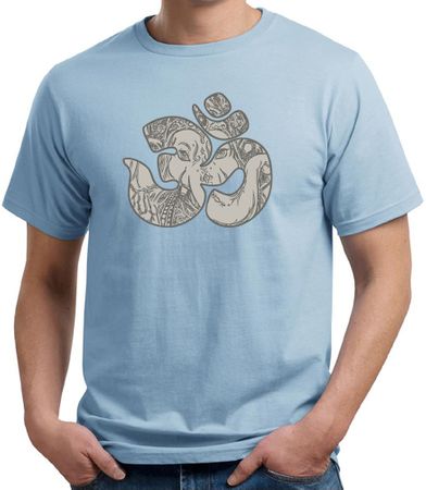 Mens Yoga Shirt Ganesha OM Organic Tee T-Shirt