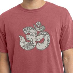 Mens Yoga Shirt Ganesha OM Pigment Dyed Tee T-Shirt Mens Yoga Shirt Ganesha OM Pigment Dyed Tee T-Shirt