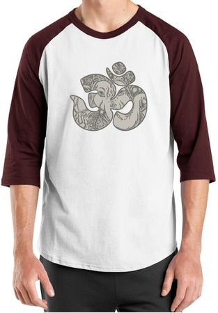Mens Yoga Shirt Ganesha OM Raglan Tee T-Shirt