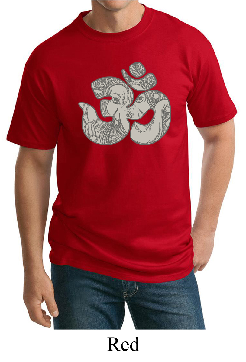 Mens Yoga Shirt Ganesha OM Tall Tee TShirt Ganesha OM Mens Yoga Shirts