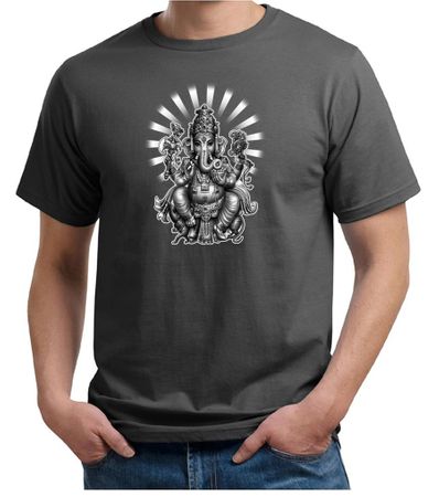 Mens Yoga Shirt Ganesha Organic Tee T-Shirt