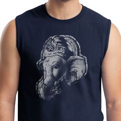 Mens Yoga Shirt Ganesha Profile Muscle Tee T-Shirt Mens Yoga Shirt Ganesha Profile Muscle Tee T-Shirt