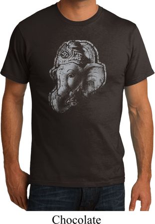 Mens Yoga Shirt Ganesha Profile Organic Tee T-Shirt