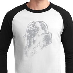 Mens Yoga Shirt Ganesha Profile Raglan Tee T-Shirt Mens Yoga Shirt Ganesha Profile Raglan Tee T-Shirt