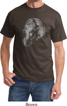 Mens Yoga Shirt Ganesha Profile Tee T-Shirt