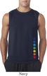 Mens Yoga Shirt Glowing Chakras Bottom Print Sleeveless Tee T-Shirt