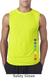 Mens Yoga Shirt Glowing Chakras Bottom Print Sleeveless Tee T-Shirt