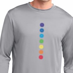 Mens Yoga Shirt Glowing Chakras Dry Wicking Long Sleeve T-Shirt