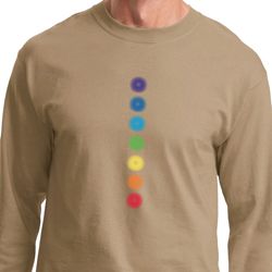 Mens Yoga Shirt Glowing Chakras Long Sleeve Tee T-Shirt